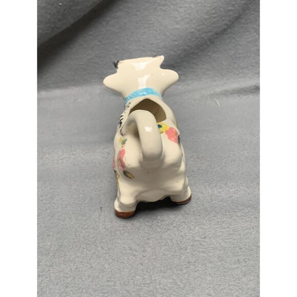 Vintage Cow-Shaped Creamer with Floral Design & "Cream" Label - Picture 3 of 11